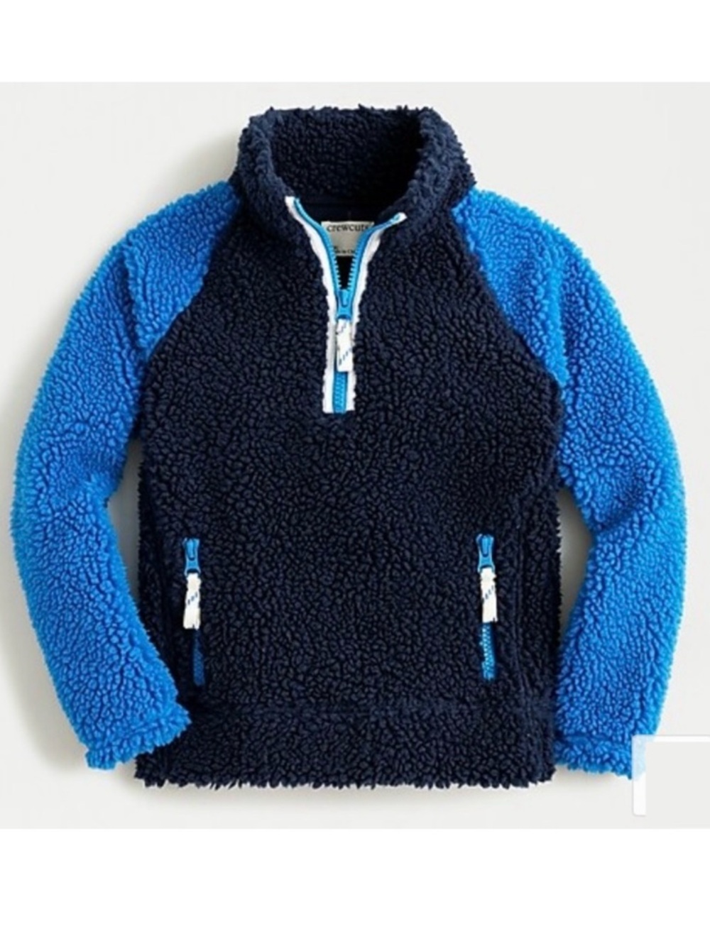 J. Crew Crewcuts Boys Blue Sherpa Half Zip Pullover